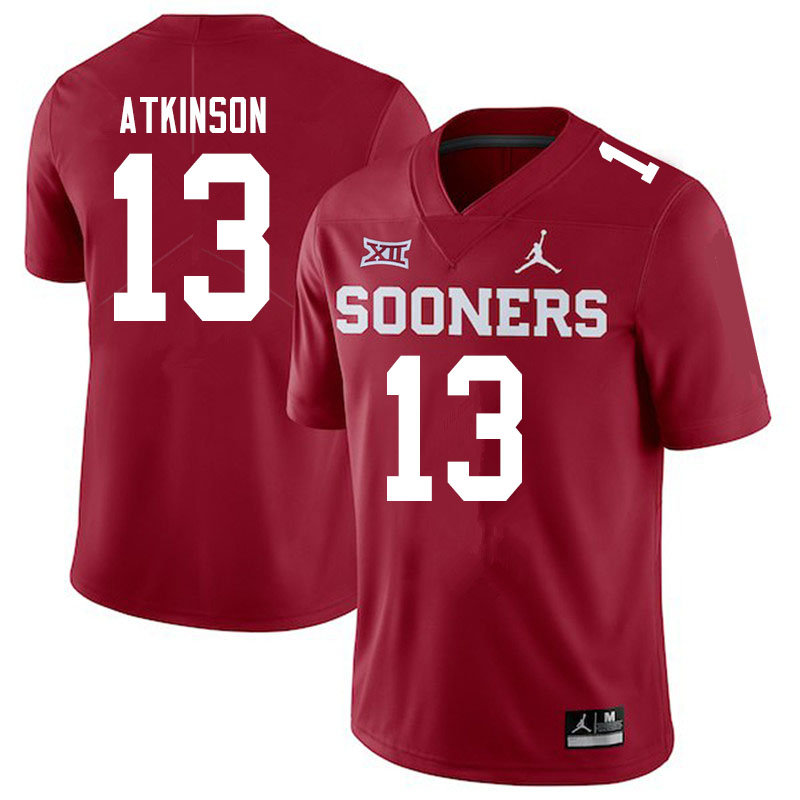 Oklahoma Sooners #13 Colt Atkinson Jordan Brand College Football Jerseys Sale-Crimson